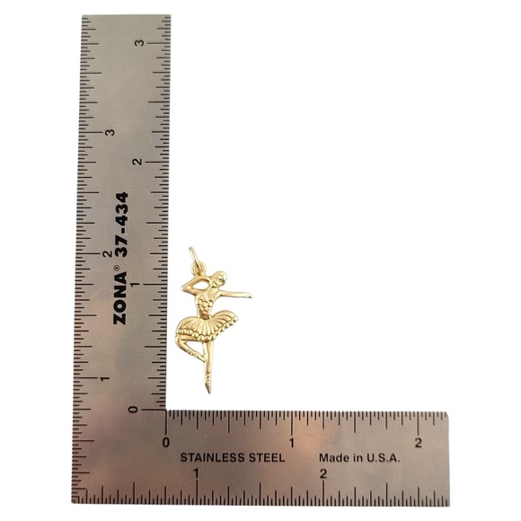 Vintage 14K Yellow Gold Ballerina Pendant #13485 - Picture 4 of 5
